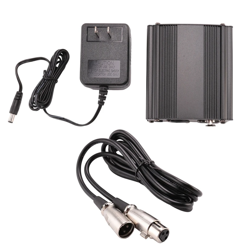 For 48V Phantom Power Bm 800 Microphone Supply With Adapter XLR Audio Cable For Any Music Recording Equipment