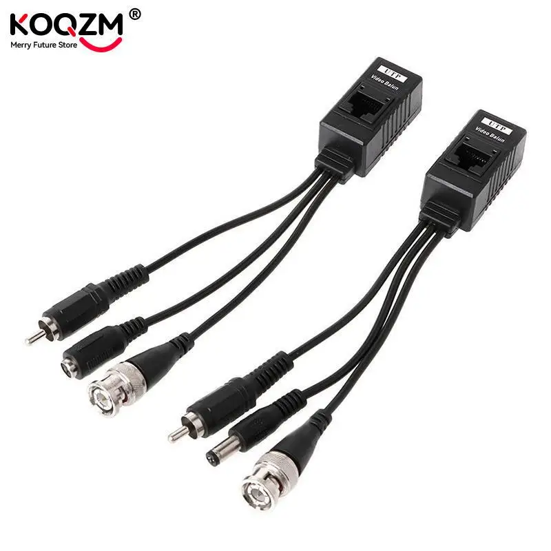 1 par de alimentação de vídeo passiva bnc para rj45, transceptor de balões de áudio para câmera de cctv