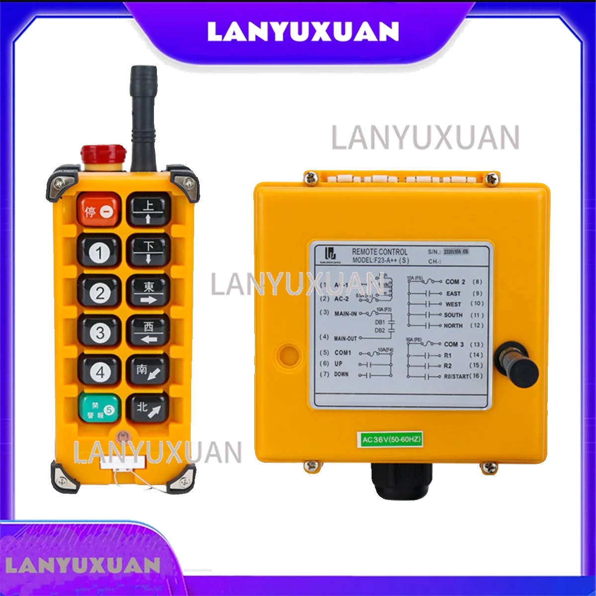 

Hot Sales Yuding Industrial Wireless Remote Control F23-A ++ Emergency Stop Crane Electric Hoist Crane Wireless Remote Control