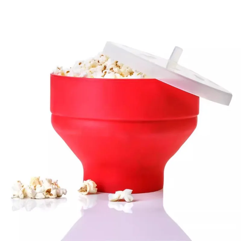 Silicone Microwave Popcorn Popper Collapsible Bowl  Food Grade ,BPA-free,No Fillers,Vegan,Reusable,Plastic-free,Eco-Friendly