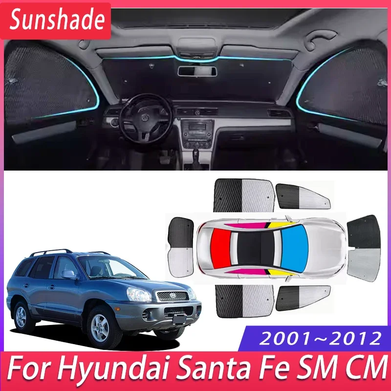 

Автомобильный солнцезащитный козырек для Hyundai Santa Fe SM CM 2001 ~ 2012 2009, теплоизоляционный солнцезащитный козырек, козырек на лобовое стекло, автомобильные аксессуары