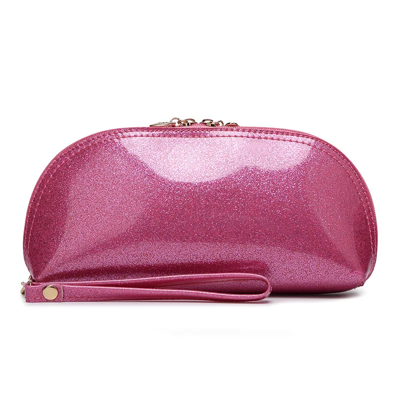 Bolsa de maquillaje pequeña portátil de cuero PU para mujer, bolsa de cosméticos con cremallera, organizador de artículos de tocador, estuches de