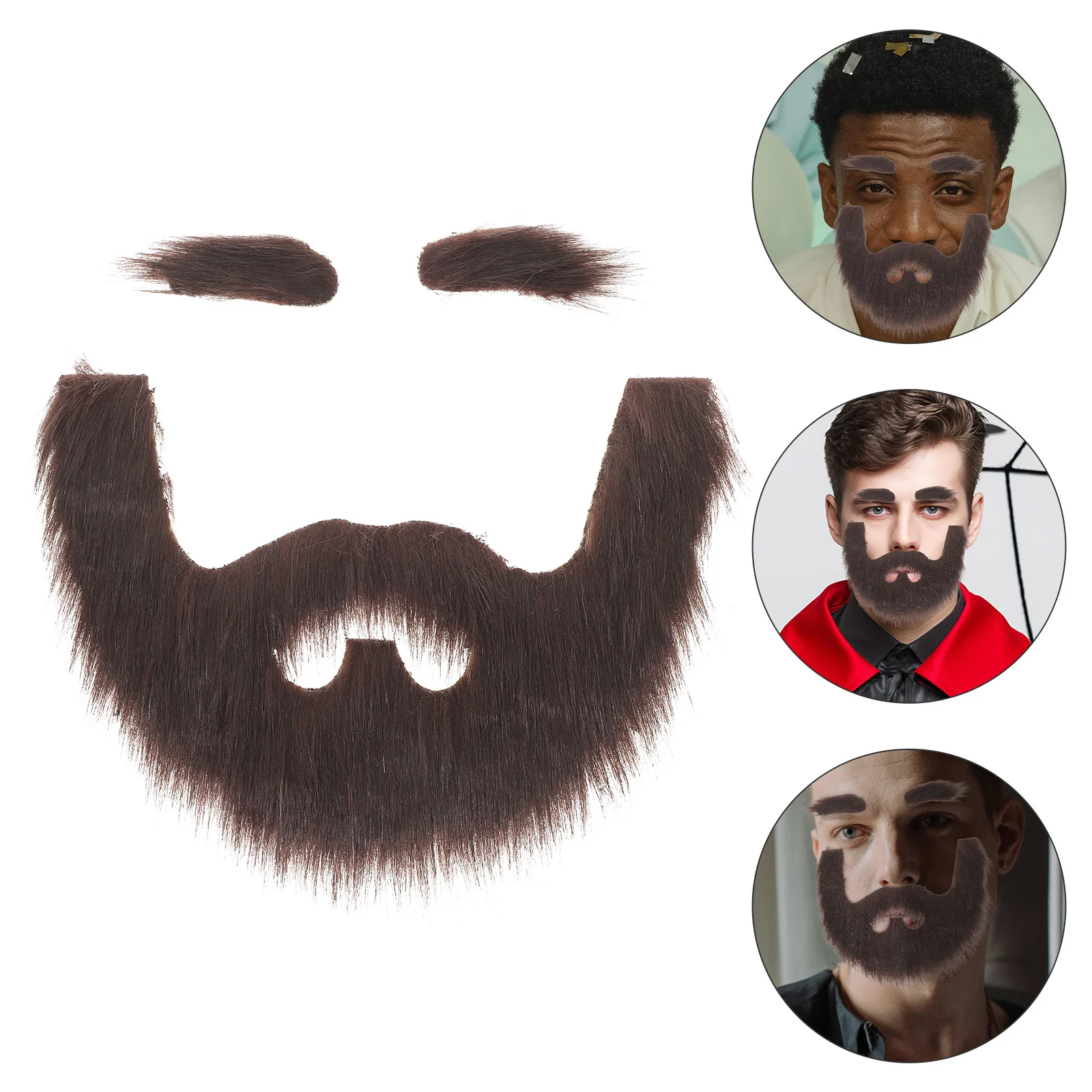 1 Juego de accesorios de disfraz de cejas de barba falsa para fiesta de Halloween, Carnaval, Cosplay, accesorio de decoración para actuación en escenario, ligero