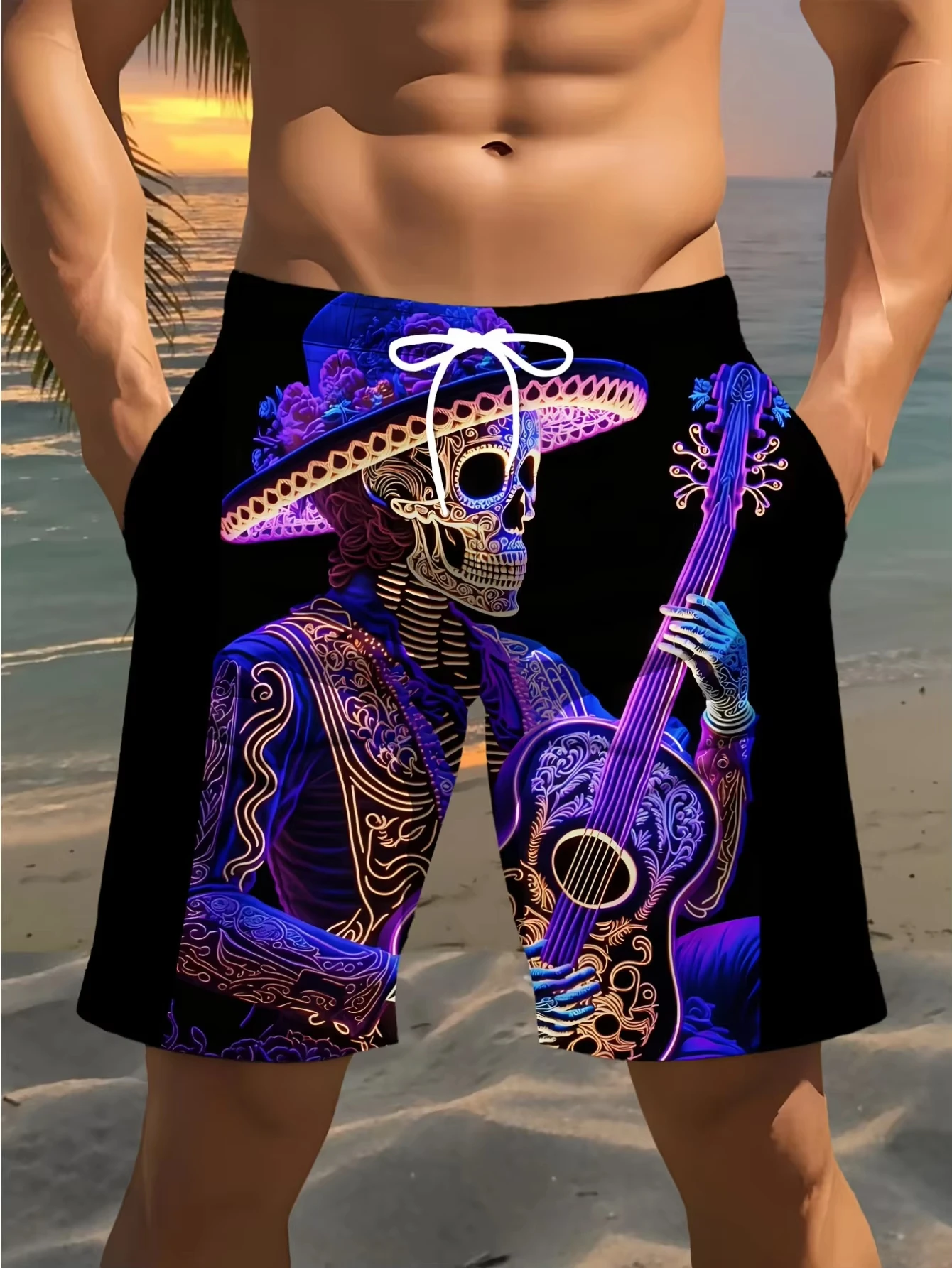 

2026 Summer New Men's 3D Print Beach Shorts Y2K Oversized Casual Shorts Suitable for Daily and Train