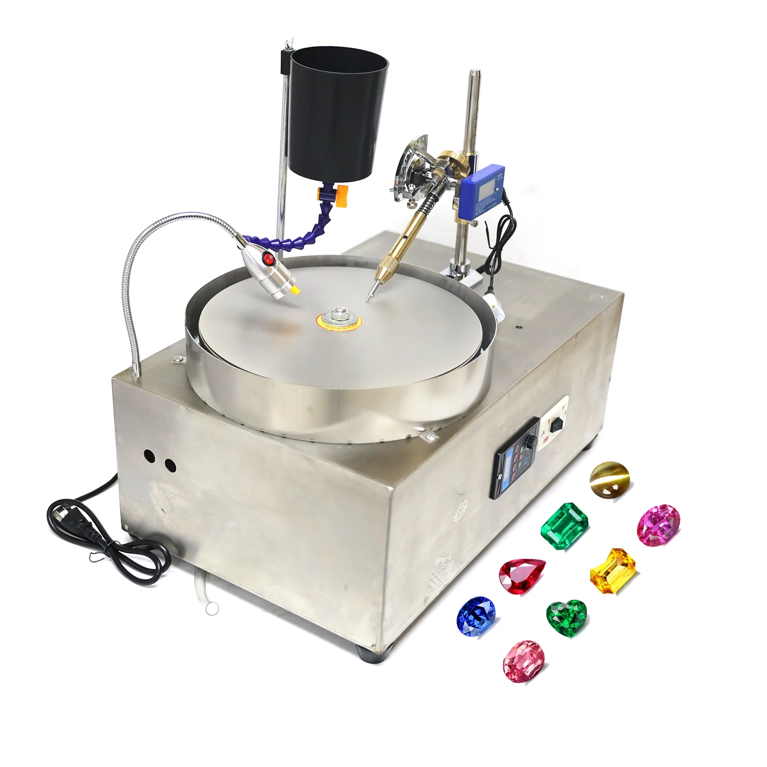 

New Arrivals 12inch 300mm Lapidary Machine Digital Speed Control Automatic Manual Gemstone Gem Faceting Hand Grinding Machine