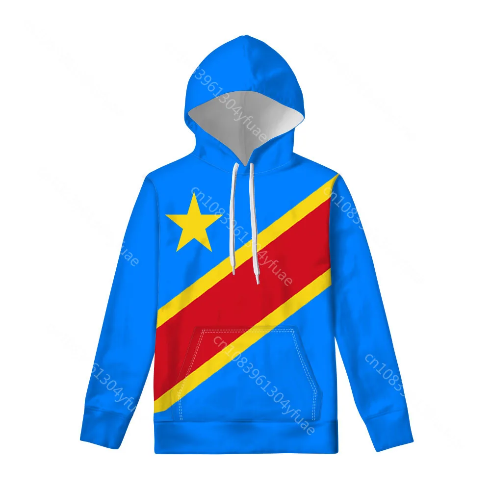 Zaire Zipper Hoodie Custom Made Name Number Zar Sweatshirt Nation Flag Za Congo Country French Print Photo Casual Clothes