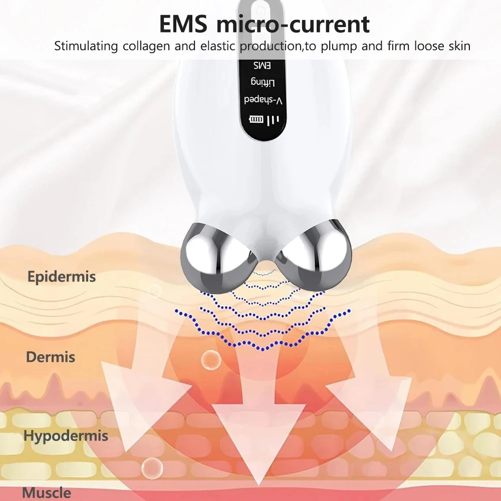 Face Lifting EMS Massager EMS Microcurrent Face Massager Facial Wrinkle Lifting Machine Face Reduce Double Chin Wrinkle Removal