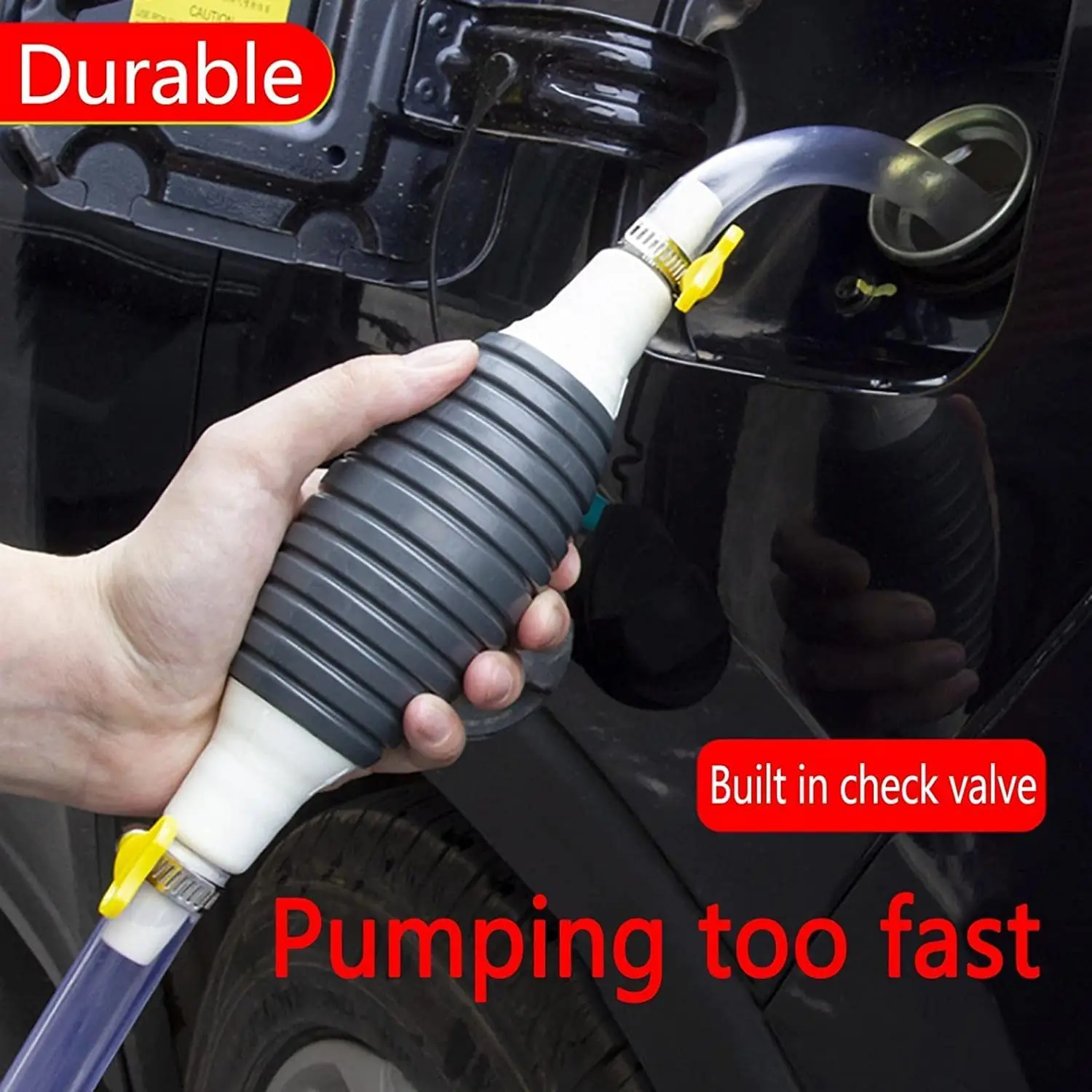 Manual Fuel Transfer Pump Gasoline Siphone Hose Portable Siphon Pump For Gasoline Diesel And Other Liquid Water with Siphon Hose