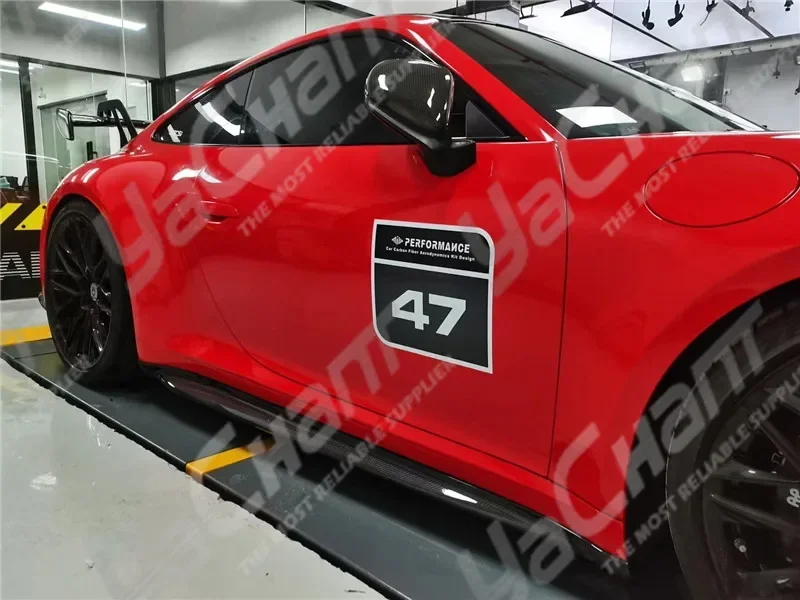 Car-Styling Dry Carbon Fiber GT3 Style Side Skirts Fit For 2019-2021 911 992.1 Carrera & S & 4 & 4S GT3 Style Side Skirts