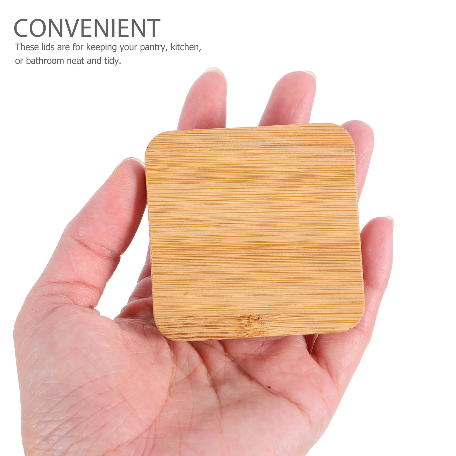 

6pcs Multifunctional Bamboo Lids for Mason Jars Storage Containers Airtight Sealing Wooden Covers Replacements
