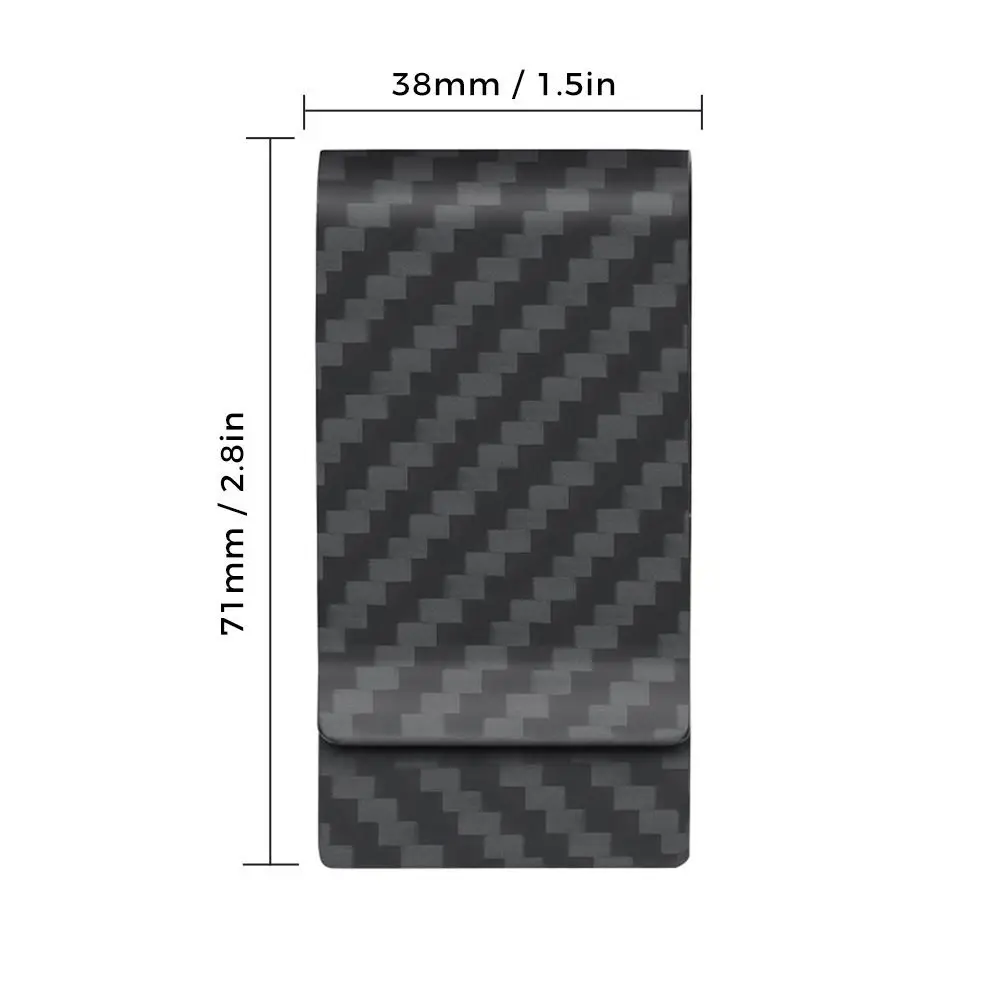 Tarjetero de fibra de carbono Real a la moda, Clip para dinero minimalista delgado, Clip para efectivo elegante, Unisex