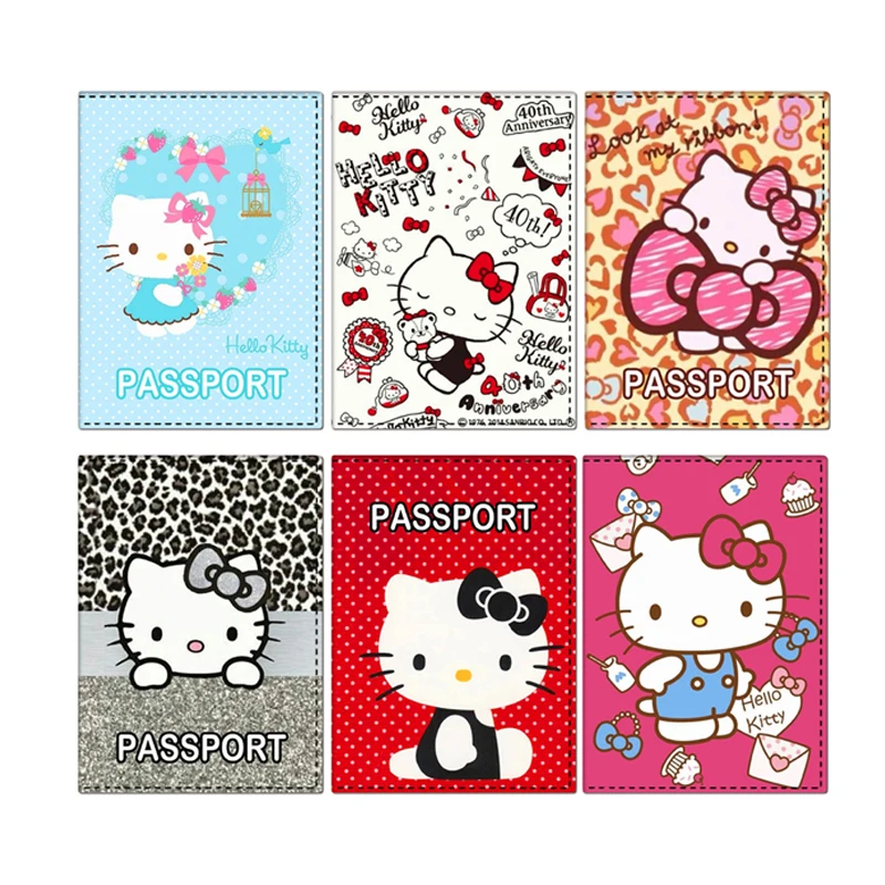 Neues Design Sanrio Hallo Kitty Pass hülle Inhaber Business Pu Leder ID Bankkarte Lagerung Brieftasche Geldbörse Reise zubehör