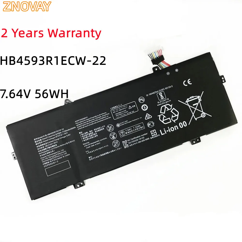 

ZNOVAY HB4593R1ECW-22 Battery For Huawei Magicbook 14 2019 2020 2021,R5 2500U,X Pro 13.9,VLT-W50,W60,KPRC-W10,VLR-W09,KPR-W19