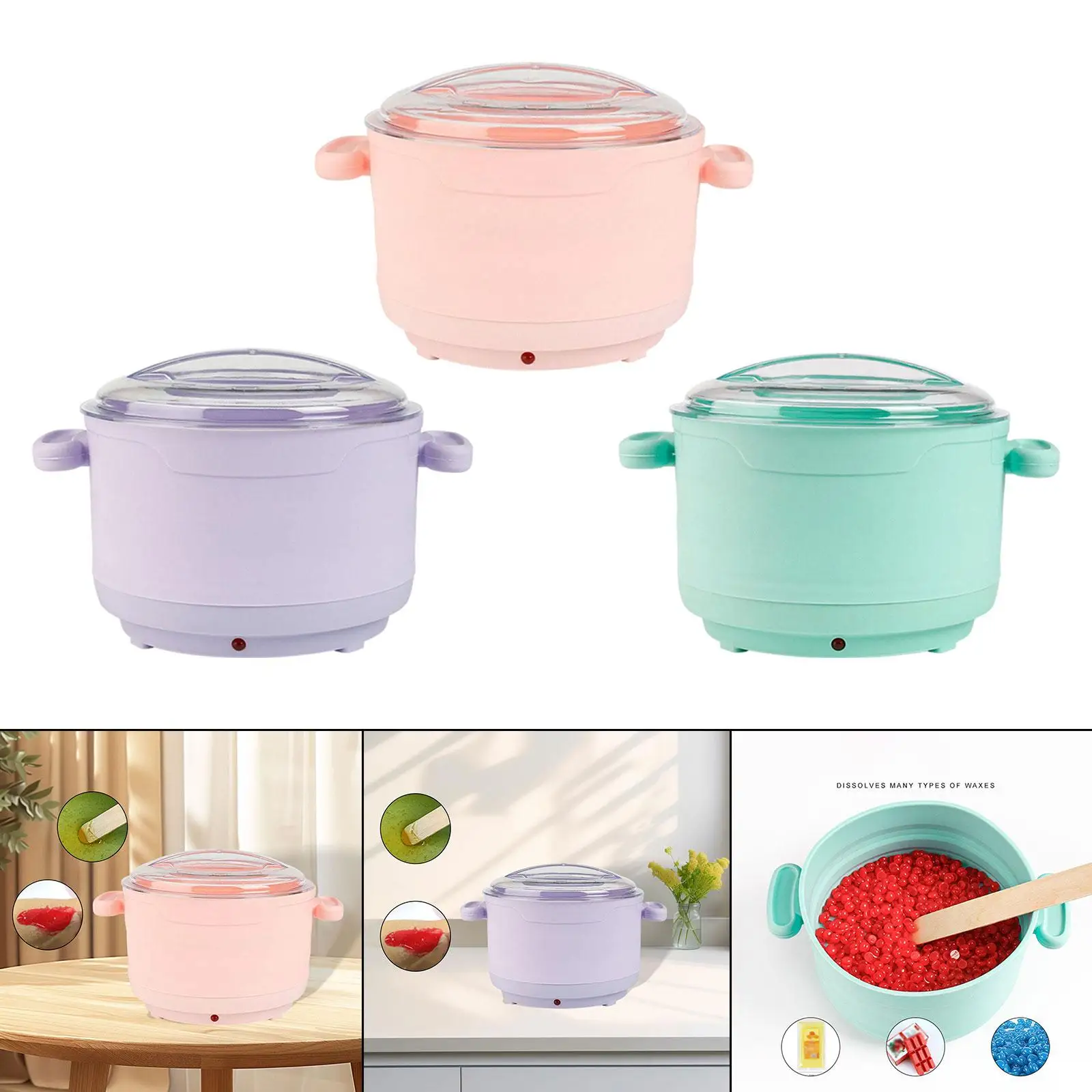 سخان شمع لإزالة الشعر لخرز الشمع الناعم والصلب وعاء شمع مدمج محمول احترافي للجسم والوجه والأقدام والنساء