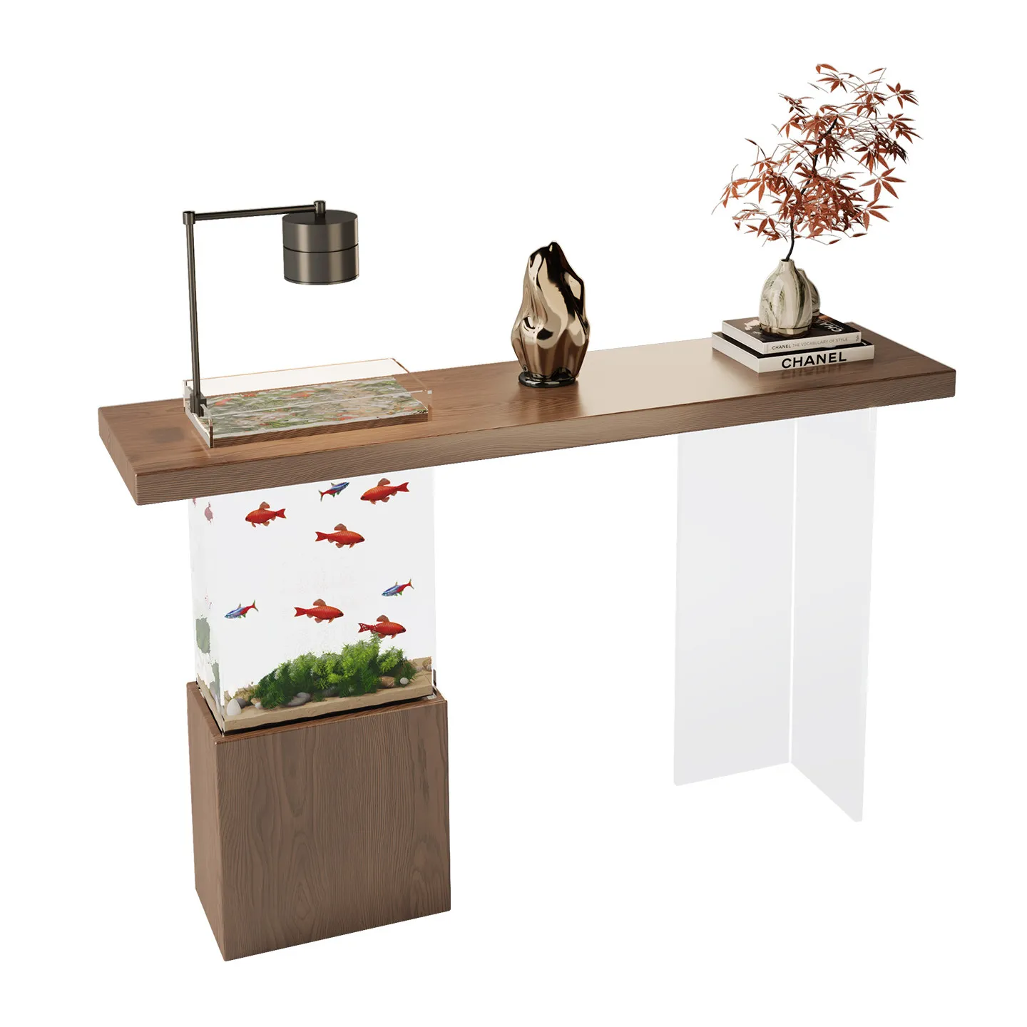 

DSA Modern Wind Entrance Platform Advanced Sense Entrance Table Fish Tank Landscaping Strip Solid Wood Entrance Cabinet