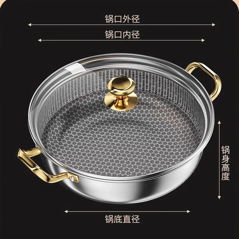 

Two ears pots for cooking Pots and pans Cookware set hotpot for 316L Stainless steel cooking pot Kitchen accessories Soup pot