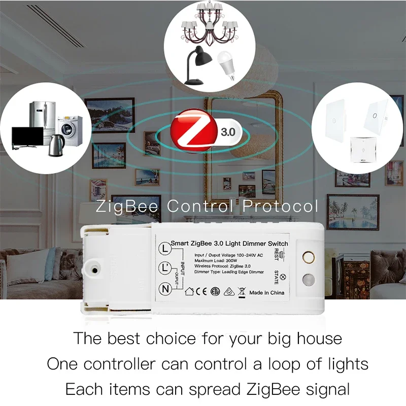 DIY Zigbee Smart Home Automation Dimmer Switch Remote Control Work with Echo Plus Alexa SmartThings Fit for Most Zigbee 3.0 Hub