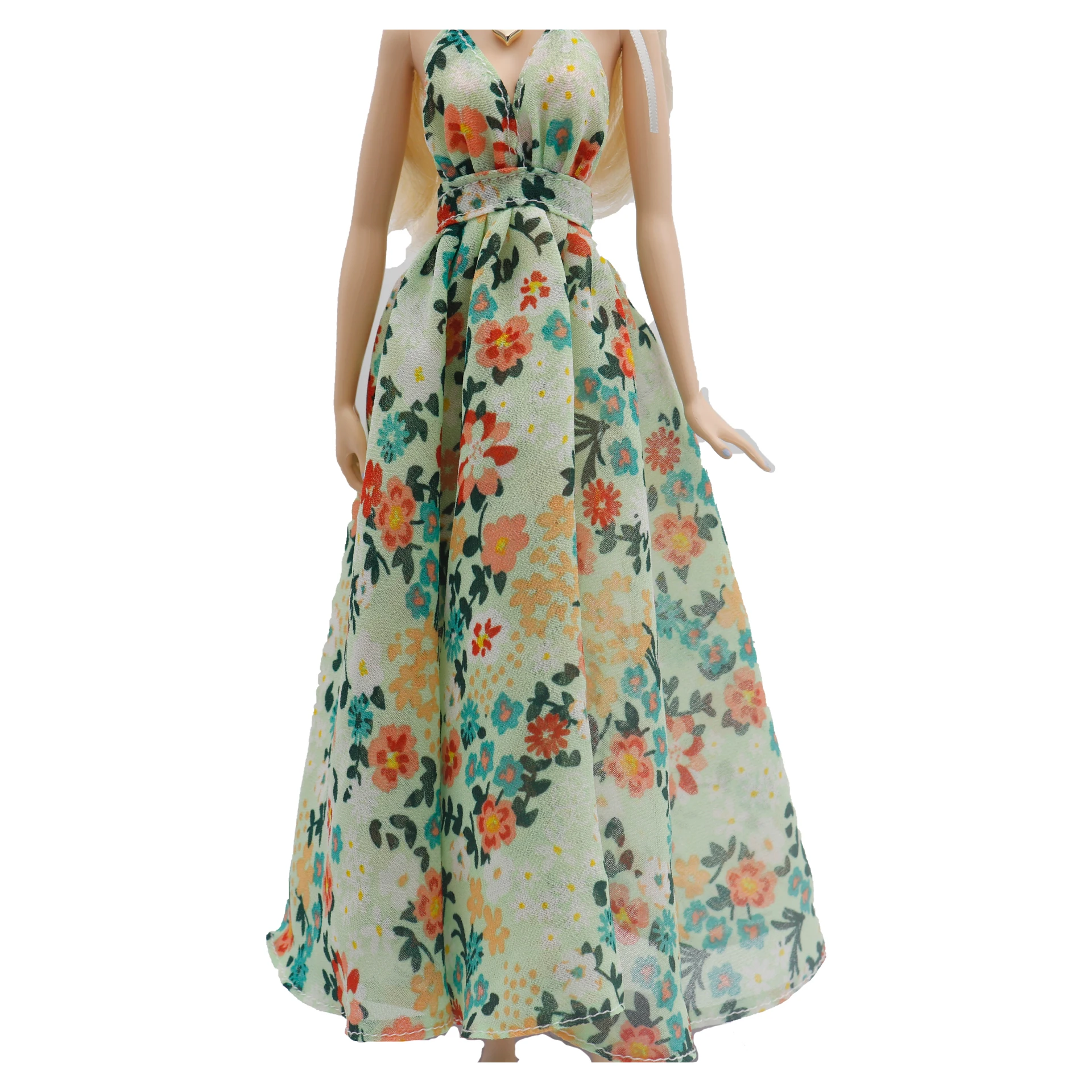 New 30cm 1/6 Sling backless floral Chiffon maxi irregular hem dress Accessories Clothes for B.Doll 11.5" Fashion Doll