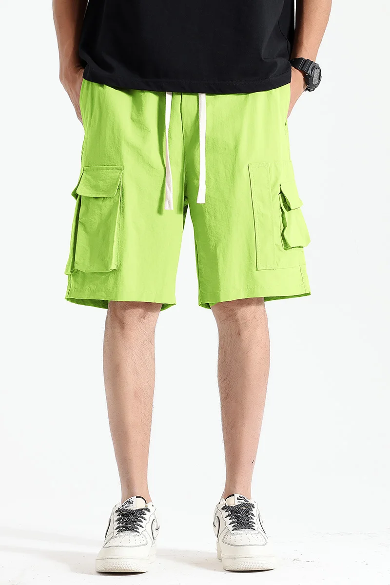 Estate 2025 Nuovi pantaloni da lavoro larghi multitasche, vita elastica casual multitasche, pantaloncini sportivi alla moda giovanile pantaloncini sportivi