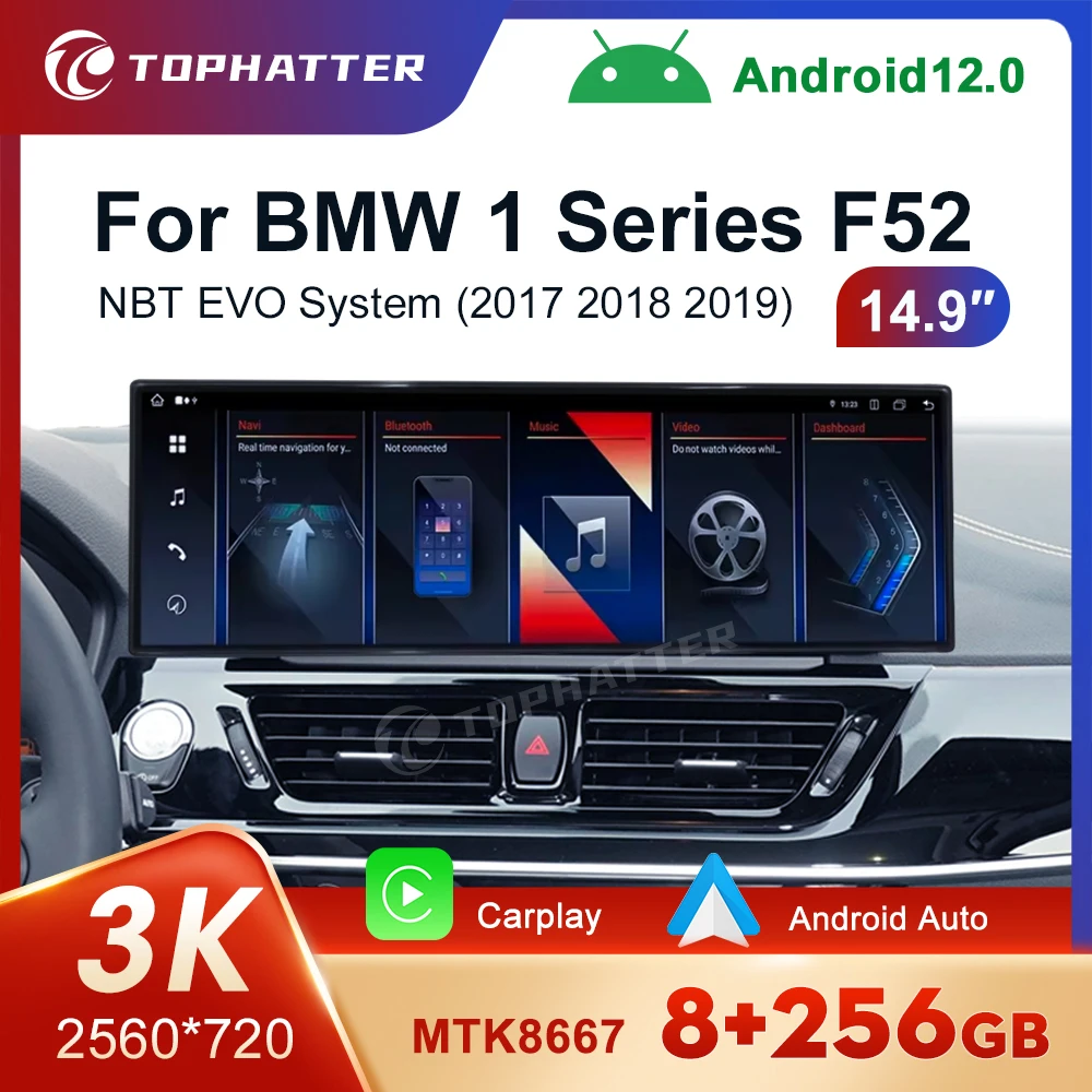 

14.9 inch Car Radio For BMW F52 1 Series NBT EVO System CarPlay Android 13 Auto Multimedia Player Screen 668S Head Unit ID8 DSP