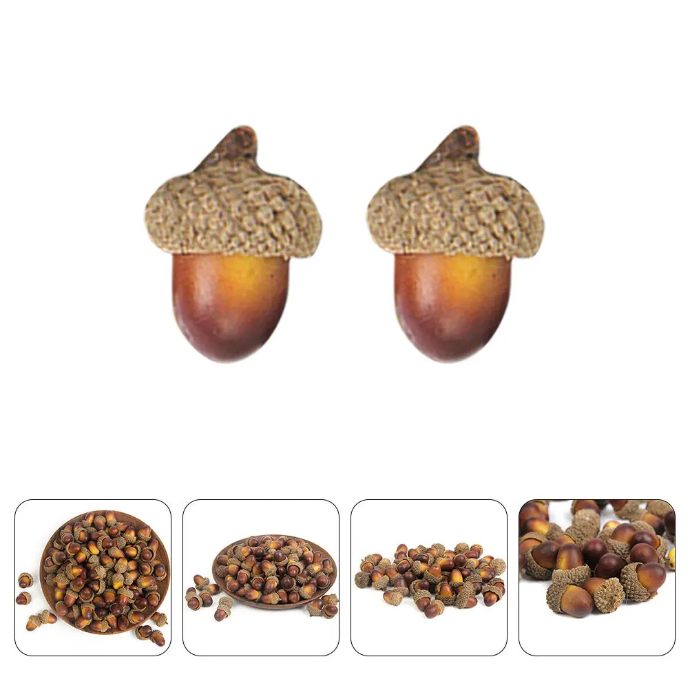 

100pcs Simulation Small Acorn Artificial Fruit Decor For Christmas Fall Decorations Home Diy Crafts Faux Acorns Bowl Fillers