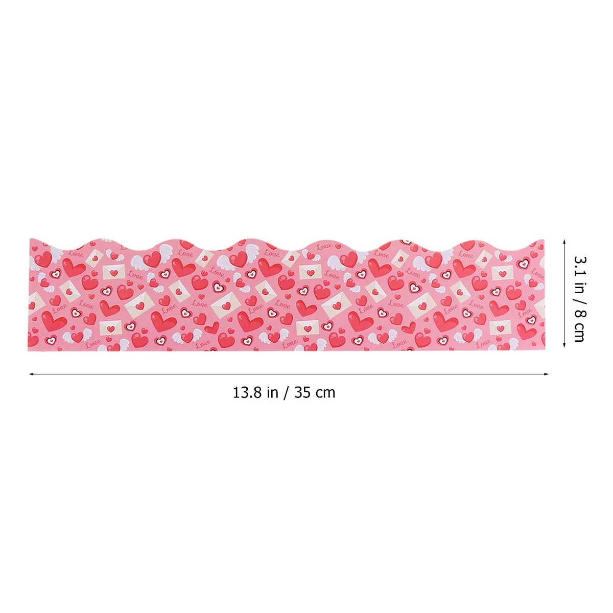70 Pcs Heart Pattern Stickers Decoration Bulletin Boards Trim Pink and White Border for Wall view 6