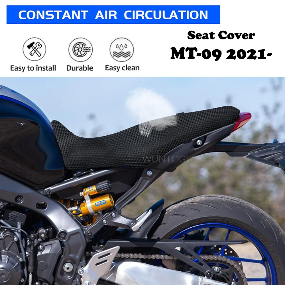 

For YAMAHA MT09 MT-09 2021 3D Breathable Seat Cover MT09 Insulation Nylon Fabric Seat Cushion Motorcycle Saddle Seat Cover