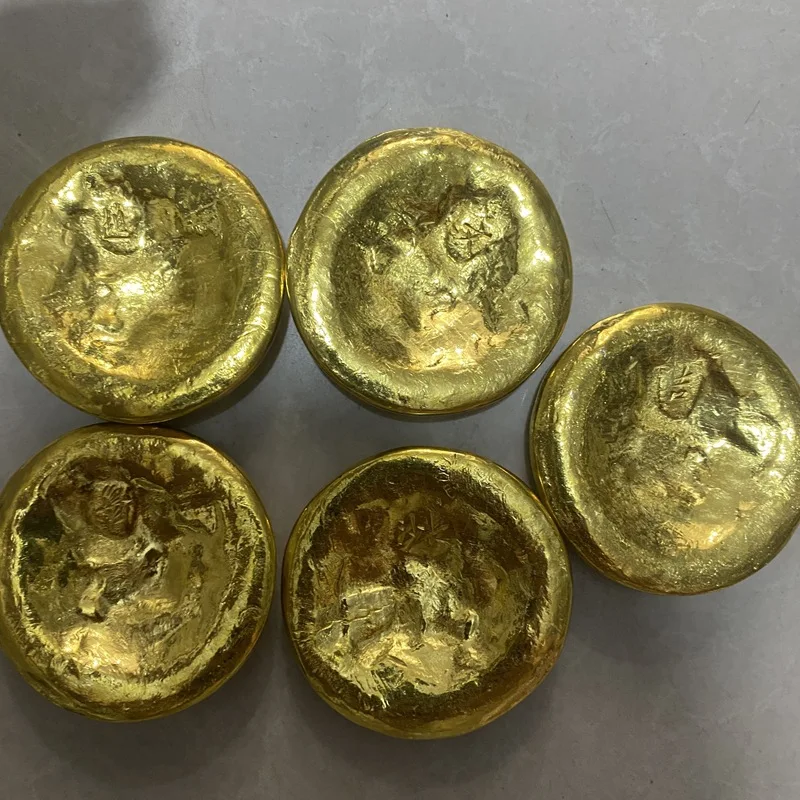 

Coin Copper Gilt Gold Ingot Western Han Gold Cake Brass Solid Gold Cake Domestic Ornaments