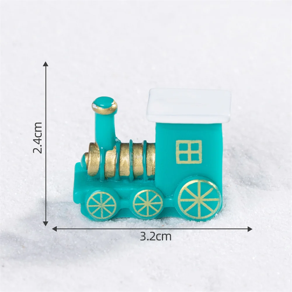 Christmas Snowman Ornament Artistic Miniature Train Set Micro Landscape Decoration Handcrafted Small Train Set For Gift Box