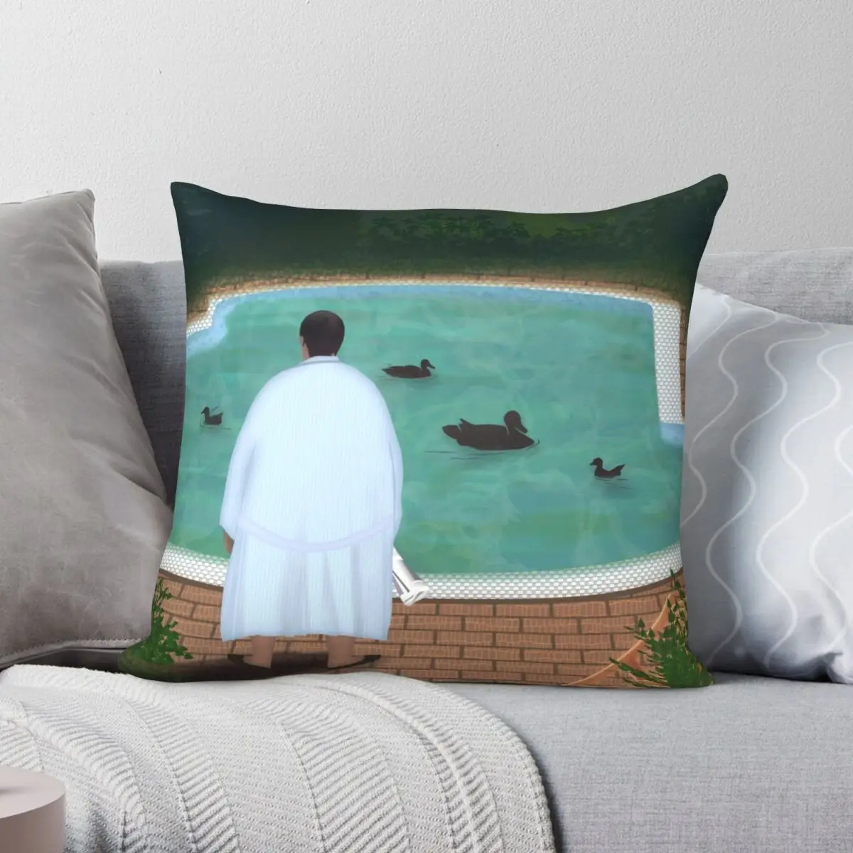 Him With Those Ducks Pillowcase Polyester Linen Velvet Printed Zip Decor Pillow Case Car Cushion Cover