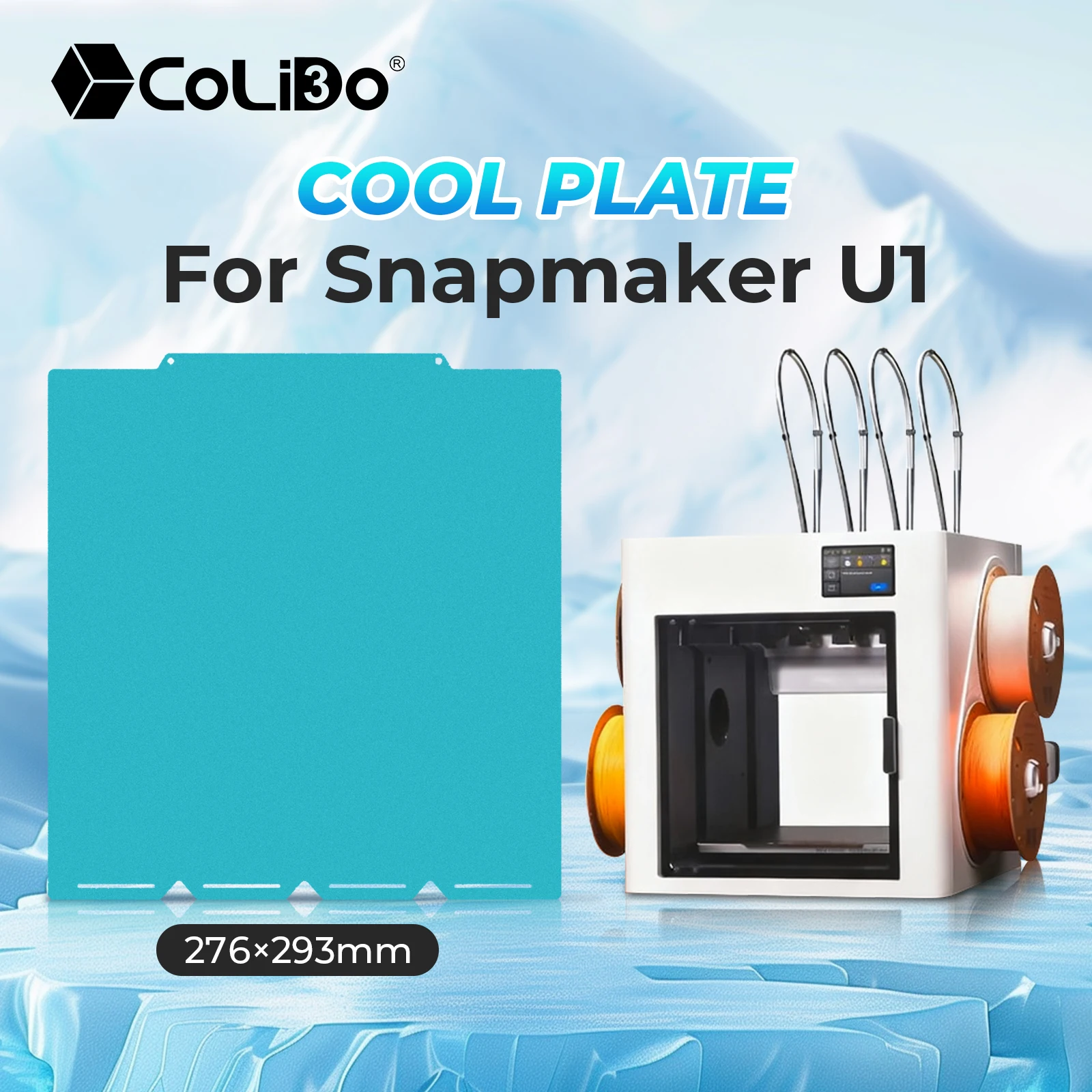 Cold Plate For Snapmaker U1 printer 276x293mm Spring Steel Double-sided Printing Snapmaker u1 Build Plate 3D Printer Parts