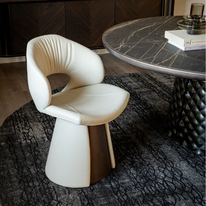 Home restaurant designer stainless steel high-end creative cone back makeup chair