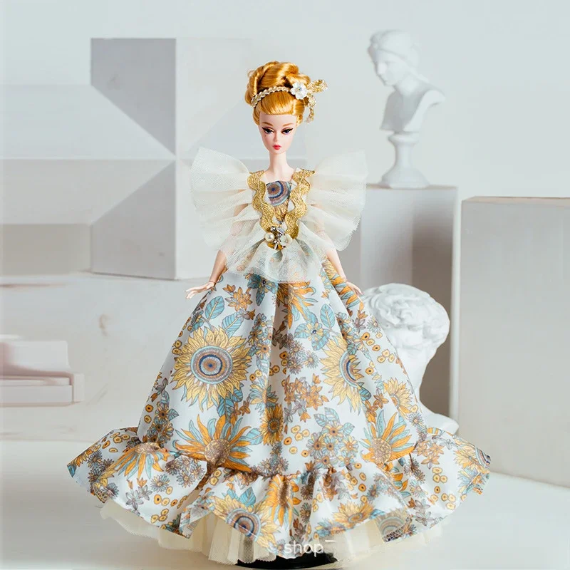 Sunflower dress / yellow flower gown + shoes / 1/6 Doll clothes suit Ornate outfit for 30cm Xinyi Fr2 ST PP BB Doll clothing