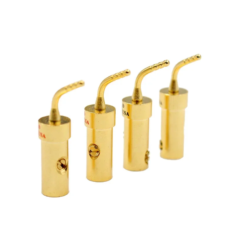 4pcs LITON Pin Plug Copper Gold Plated Welding Speaker Pin Plug HiFi Audio Cable Antique Power Amplifier Pin Plug Connector