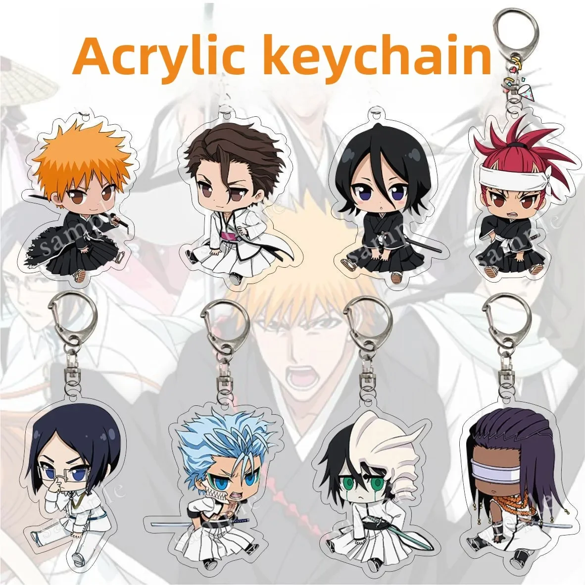 Anime BLEACH Character Model Aizen Sousuke Ulquiorra cifer Grimmjow Jeagerjaques Acrylic Keychains Christmas Gifts