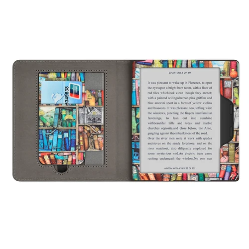 Imagen 2 del producto Para Kindle Oasis 10. a 9 a generación Funda de 7 pulgadas con correa de mano soporte ranura para tarjeta Funda de cuero PU S8IN4O CW24WI Ebook 7 '' Funda