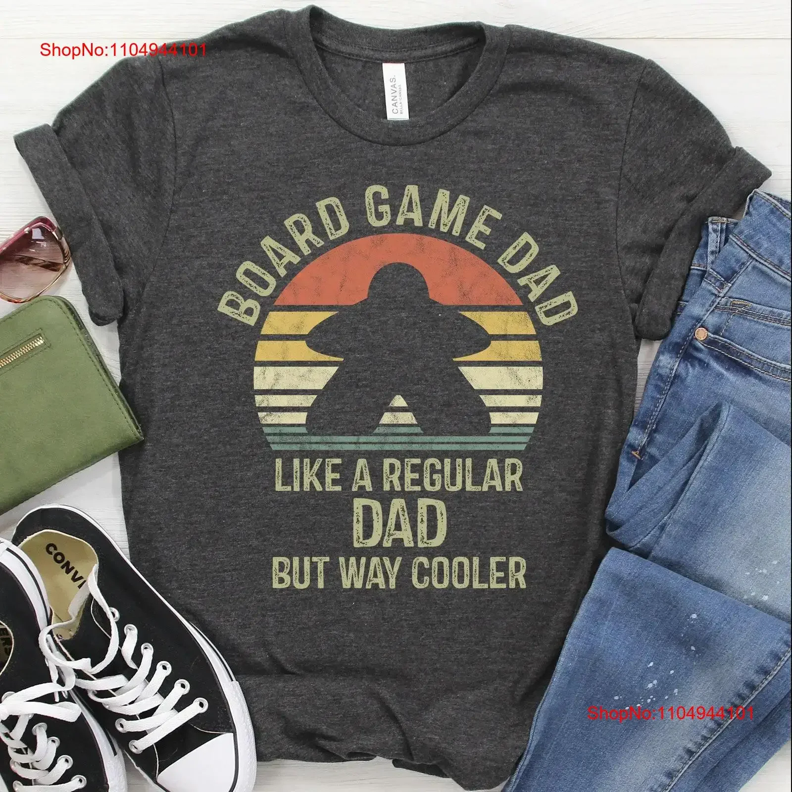 

Board Game Dad T Shirt Tank Meeple Table Funny Boardgame Role Playing Gamer Night vintage Washed Breathable fashion Unisex