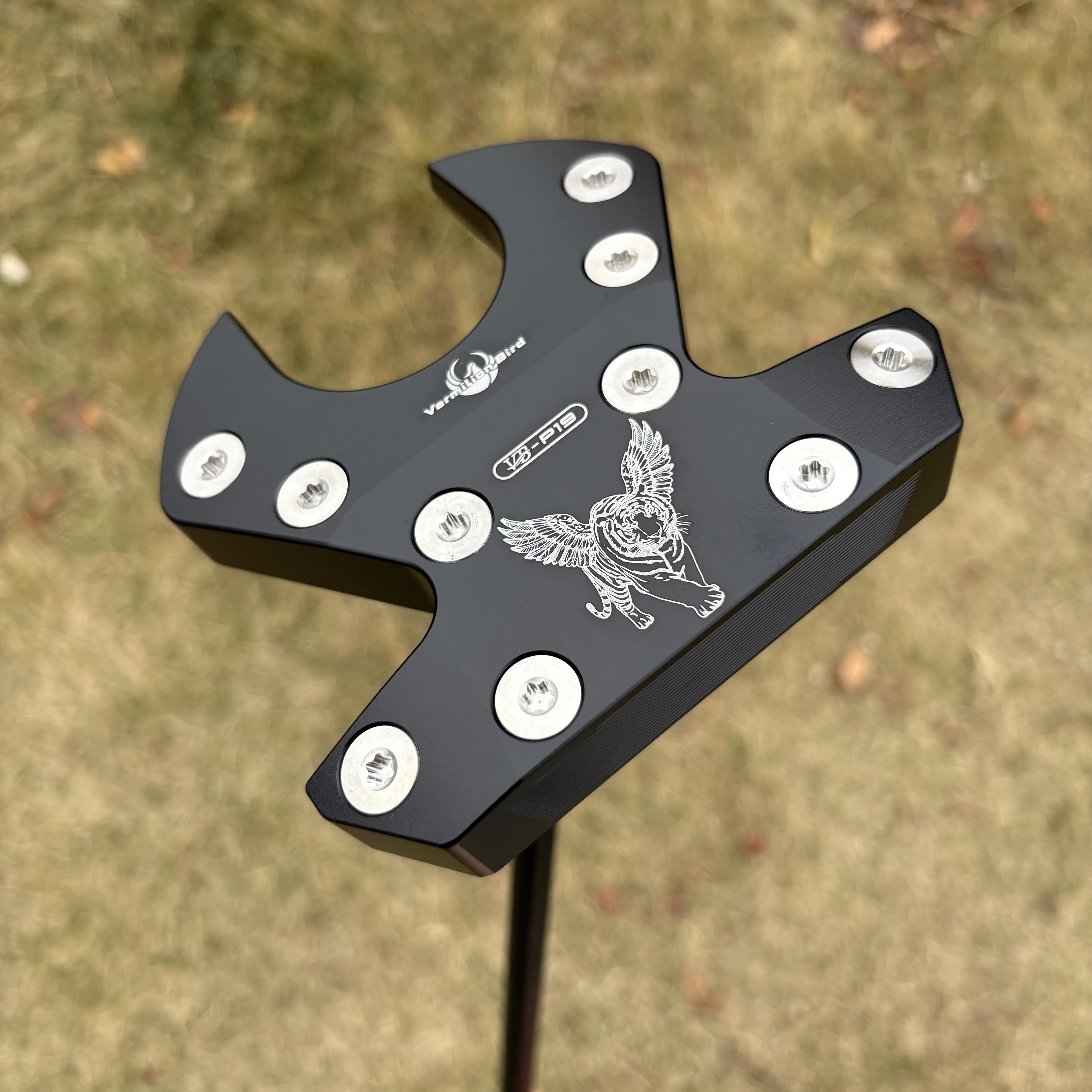 VERMILION BIRD VB-P19 Golf Putter, H-Type Mallet Head, Winged Tiger Pattern, Purple & Black 2 Colors, Multi-Weighted Stable Putt