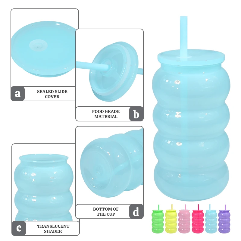 12 قطعة كوب بلاستيكي ملون بجدار واحد سعة 16 أونصة مع غطاء بلاستيكي وقش للفينيل UV DTF Hu