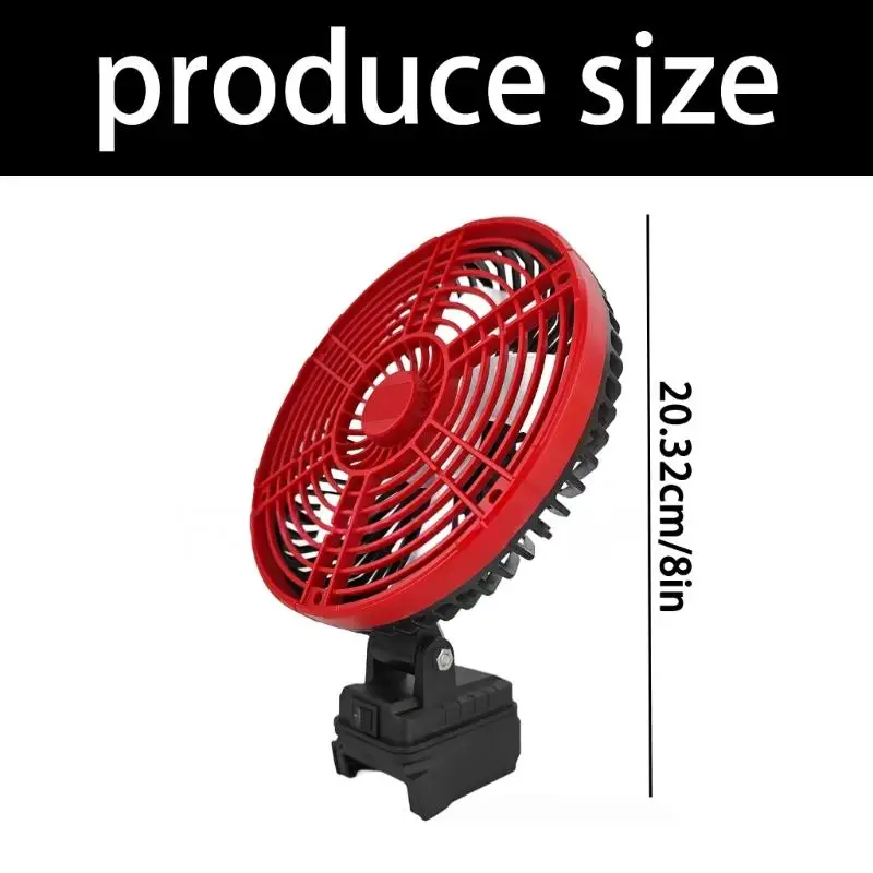 Y1UD 8in Desktop Cooling Fan 18V Battery Unit with USB Output for Fishing Camping Workshop and Indoor Daily Comfort Use