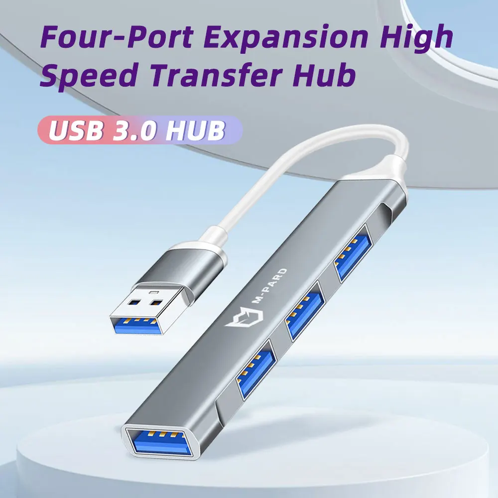 

4-портовый USB 3.0 хаб, чип Mingle: USB 3.0 5 Гбит/с + USB 2.0 480 Мбит/с, Plug & Play, алюминиевый корпус, для нескольких систем