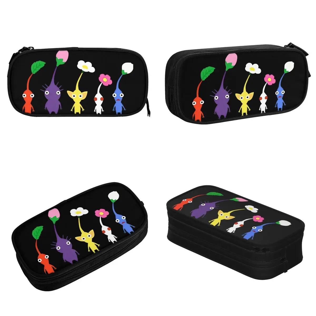 Large-capacity Pen Box Cute Pikmining Pattern Merch Double Layer Pencil case Women Make Up Bag Perfect Gifts Pencilcases