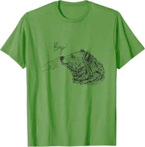 Boop Bear Funny Cute Nose Boop Forest Animal T-Shirt Y2k Adorable Art Graphic Outfit Novelty Tees Gift Booping Noses Bear Humor