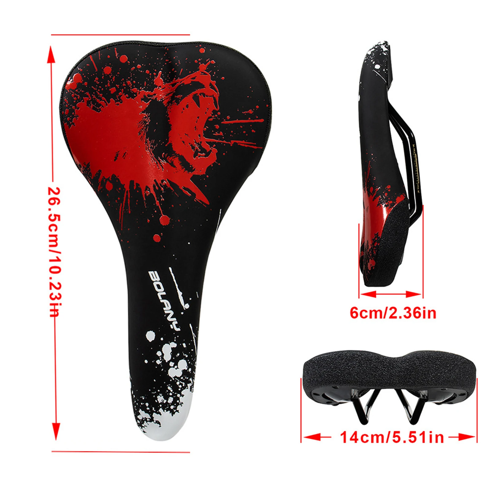 PVC Leather Breathable Road Outdoor Bike Seat Comfortable Bicycle Seat for Men & Women, Bike Saddle for BMX, MTB & Road