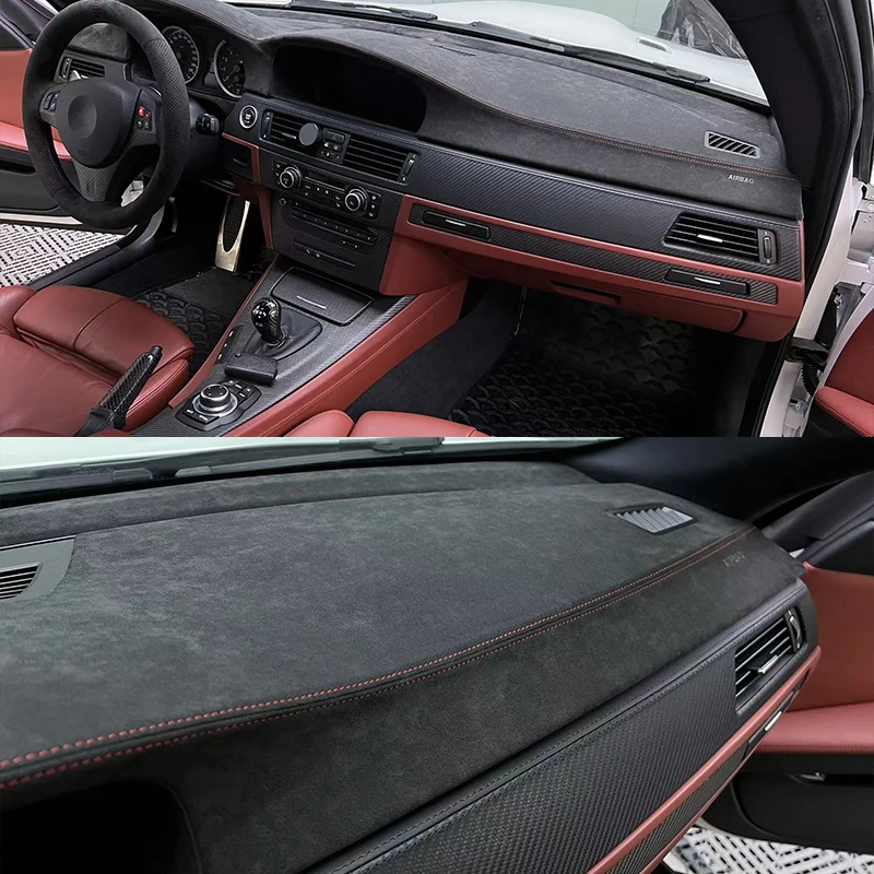 Super Charged Custom Alcantara Car Dashboard Cover for BMW M3 E90 E92 E93 2009-2012 Year Mat Shade Cushion Pad Carpets