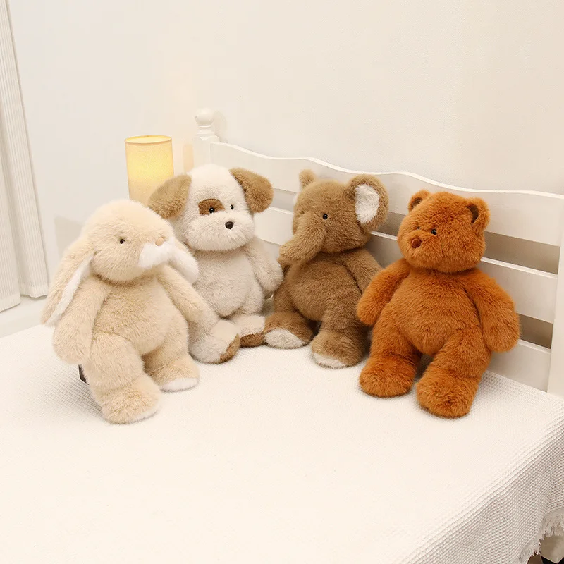 귀여운 강아지 봉제인형, 포옹하기 좋은 회색 코끼리 토끼 곰 인형, 부드러운 봉제인형