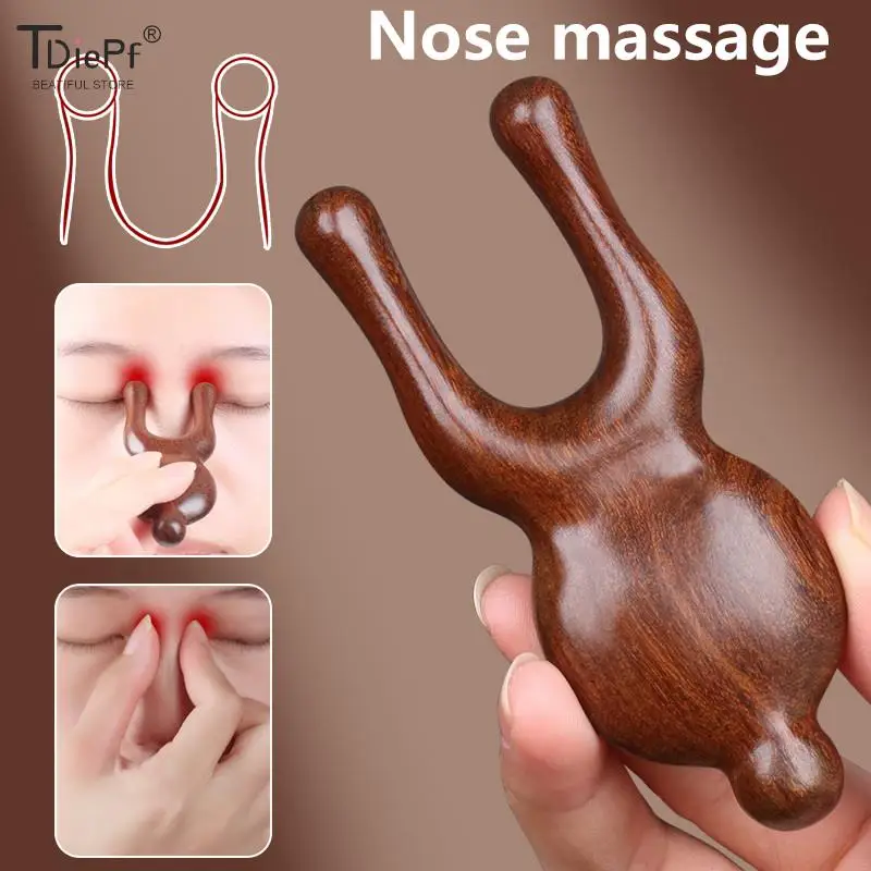 

1Pcs Face Scalp Gua Sha Massager Nose Shaper Natural Facial Wooden Sandalwood Wide Tooth Combs Massage Tool For Guasha Scraping