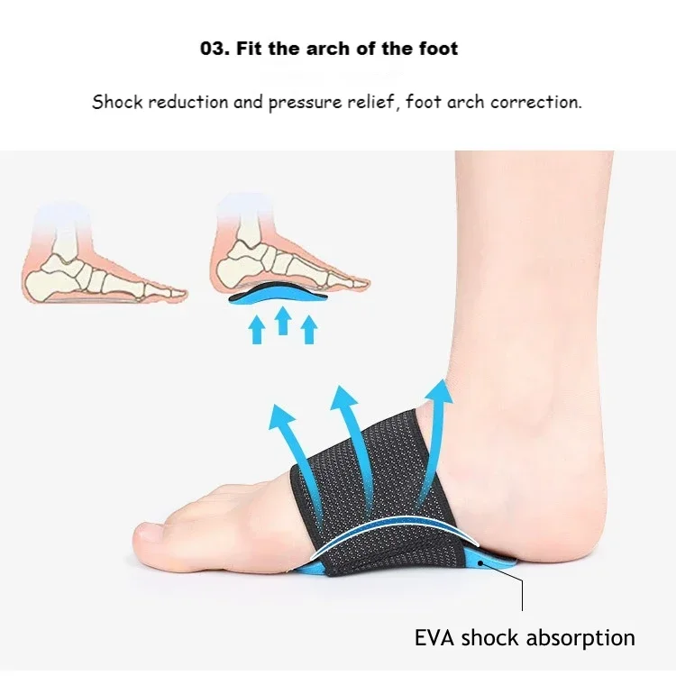 1 Pair New Men Women Arch Support Shoe Pads Flat Feet Orthopedic Insoles for Shoes Valgus Sports Insole Foot Inserts Accessories