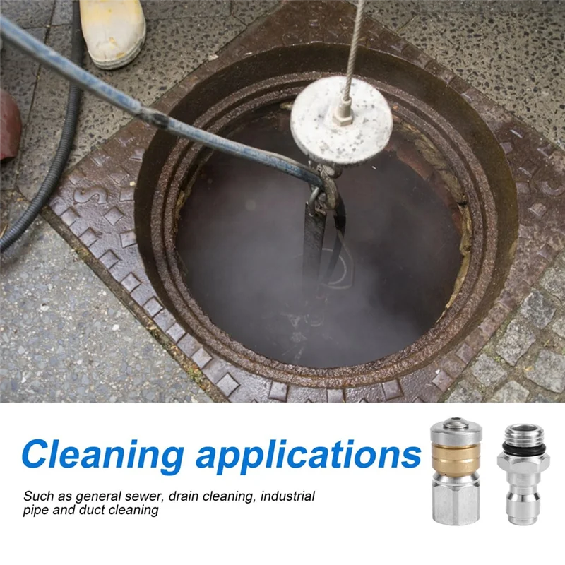 A03F-4 Stuks Rioolreinigingsmondstuk Set, Voor Hogedrukreiniger Afvoer Jet Slang Tips Met 1/4 Inch NPT Snelkoppeling 5000 PSI