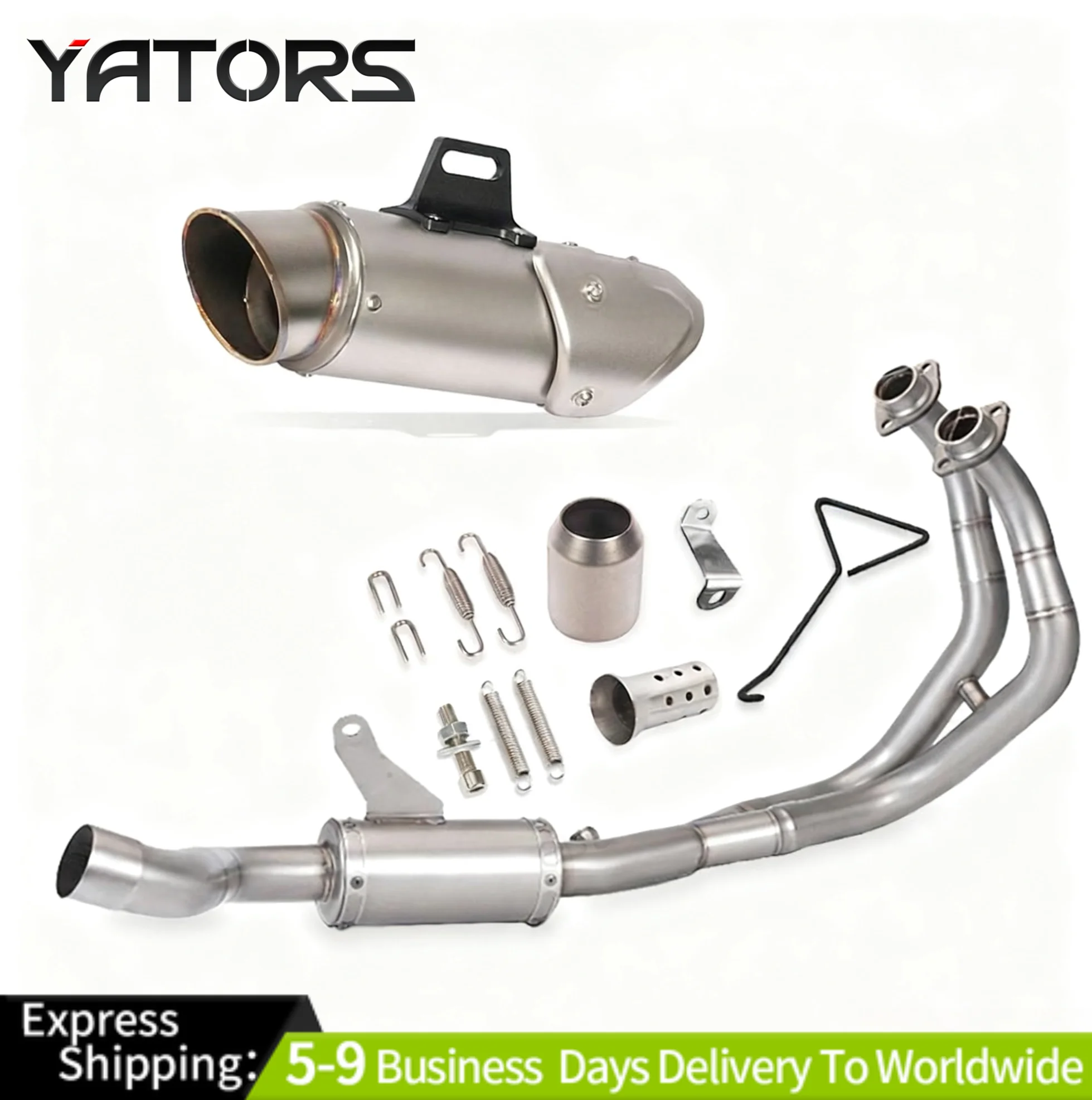 

For Yamaha YZF R7 2021-2024 Full Exhaust System Header Pipe Muffler Silver Exhausts Pipes